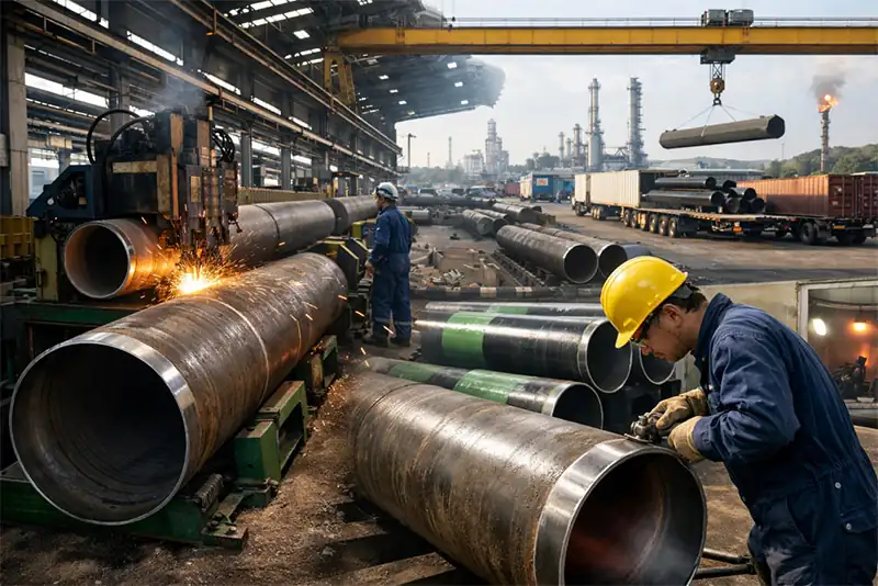 custom industrial pipe fabrication factory