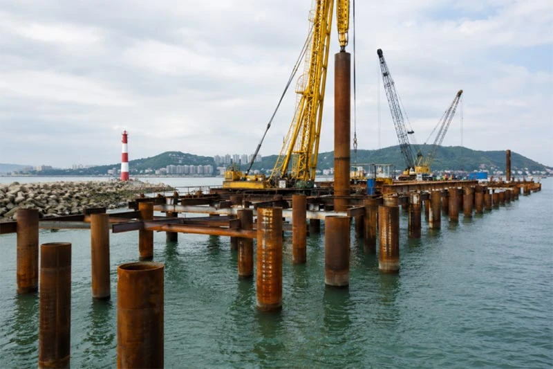 coastal steel pipe piling port construction