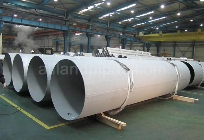 large diameter white 3lpe coated steel pipe allland factory workshop