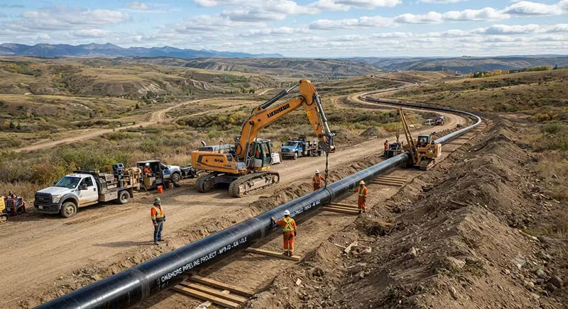 the onshore pipeline features corrosion protection technology