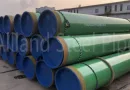 3LPE coated steel pipes stacked in yard for pipeline projects meeting DIN 30670, ISO 21809 and SY/T 0413 standards-banner