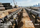 Workers installing ductile iron pipes and SSAW spiral welded pipes at a construction site.-banner
