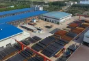 Aerial view of Allland Pipes welded steel pipe factory showing manufacturing workshops and large-diameter steel pipe storage yard