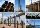 ASTM A252 steel pipe piles used in marine docks, bridge foundations, and offshore piling construction projects banner