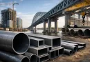 ASTM A500 structural steel pipes in round square and rectangular HSS used for bridge construction high-rise building and industrial warehouse applications-banner