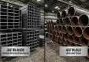 Comparison of ASTM A500 square hollow structural steel column used in building construction versus ASTM A53 carbon steel pressure pipe used for fluid transport-banner