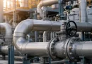 Industrial EN 10217-2 P265GH carbon steel pressure piping system with welded pipes, valve and pressure gauge for maximum allowable working pressure calculations banner
