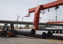 lsaw steel pipe in stockyard banner