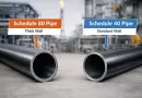 Comparison of Wall Thickness between Schedule 80 and Schedule 40 Pipes: The left side is a thick walled (Schedule 80) pipe, and the right side is a standard walled (Schedule 40) pipe-banner